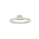 A single stone diamond set ring