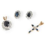 A collection of sapphire and diamond jewellery