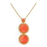 An 18ct gold coral set necklace