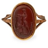 An early 19th century gold mounted sardonyx intaglio ring
