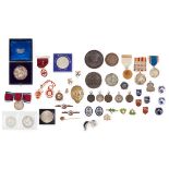 A group of 18th to 20th century medals, badges etc.