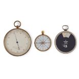 Negetti and Zambra, London - A cased pocket barometer and a compass