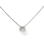 A diamond set pendant necklace