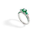 A three stone emerald ring
