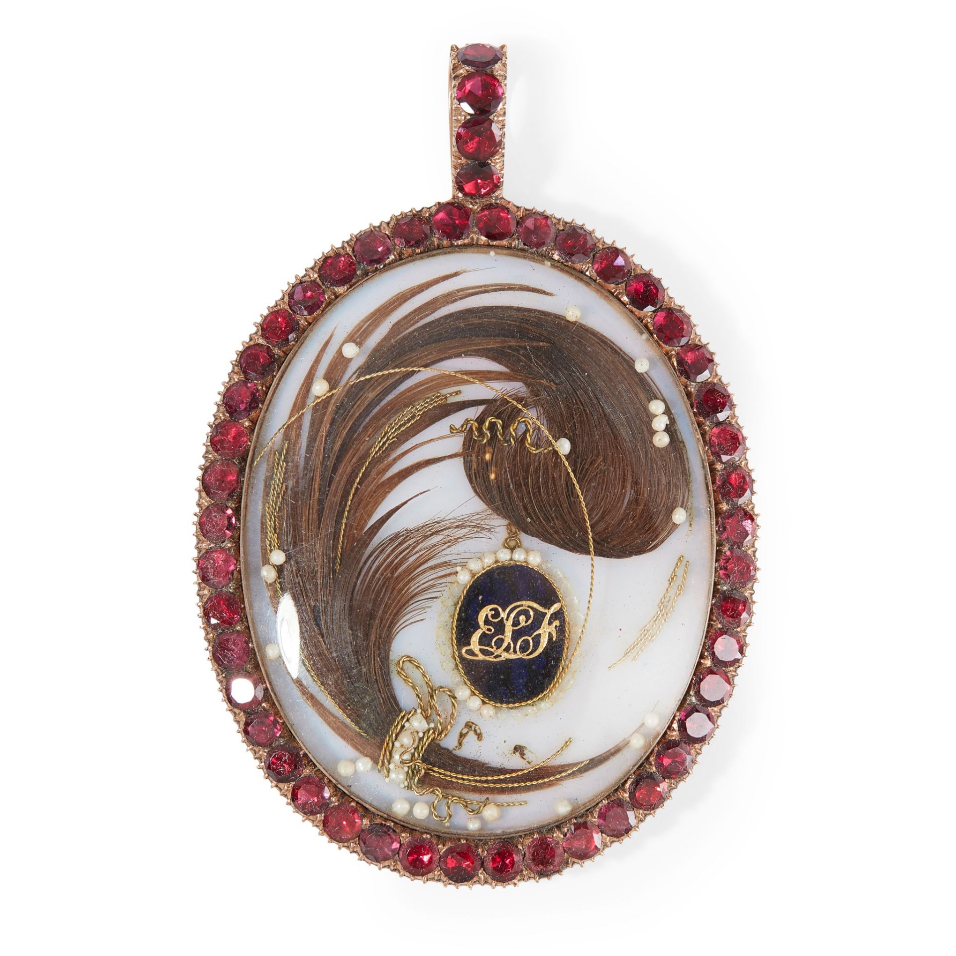 A cased George III memorial pendant