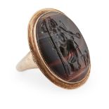 A late 18th/early 19th century gold mounted banded agate intaglio ring