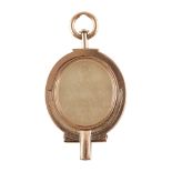 A scarce late George III rose gold mounted swivel seal with integral watch key
