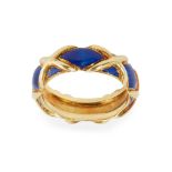 A blue enamelled ring, Tiffany & Co