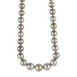 A Tahitian pearl necklace