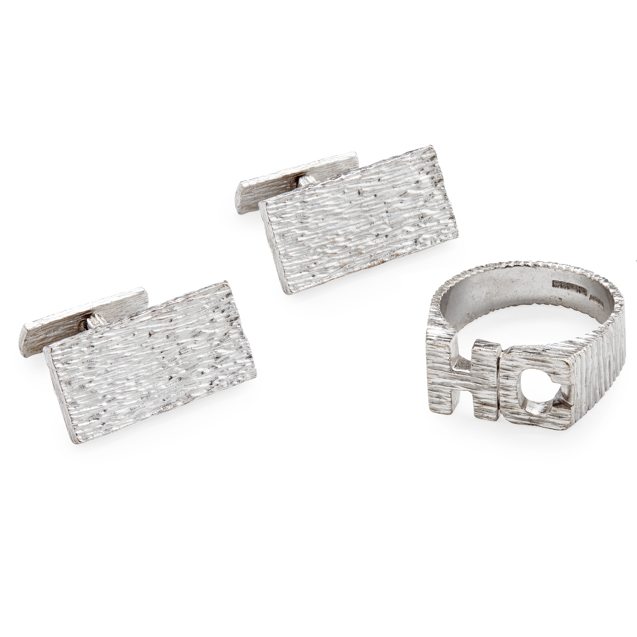 A pair of 1970s 18ct white gold cufflinks