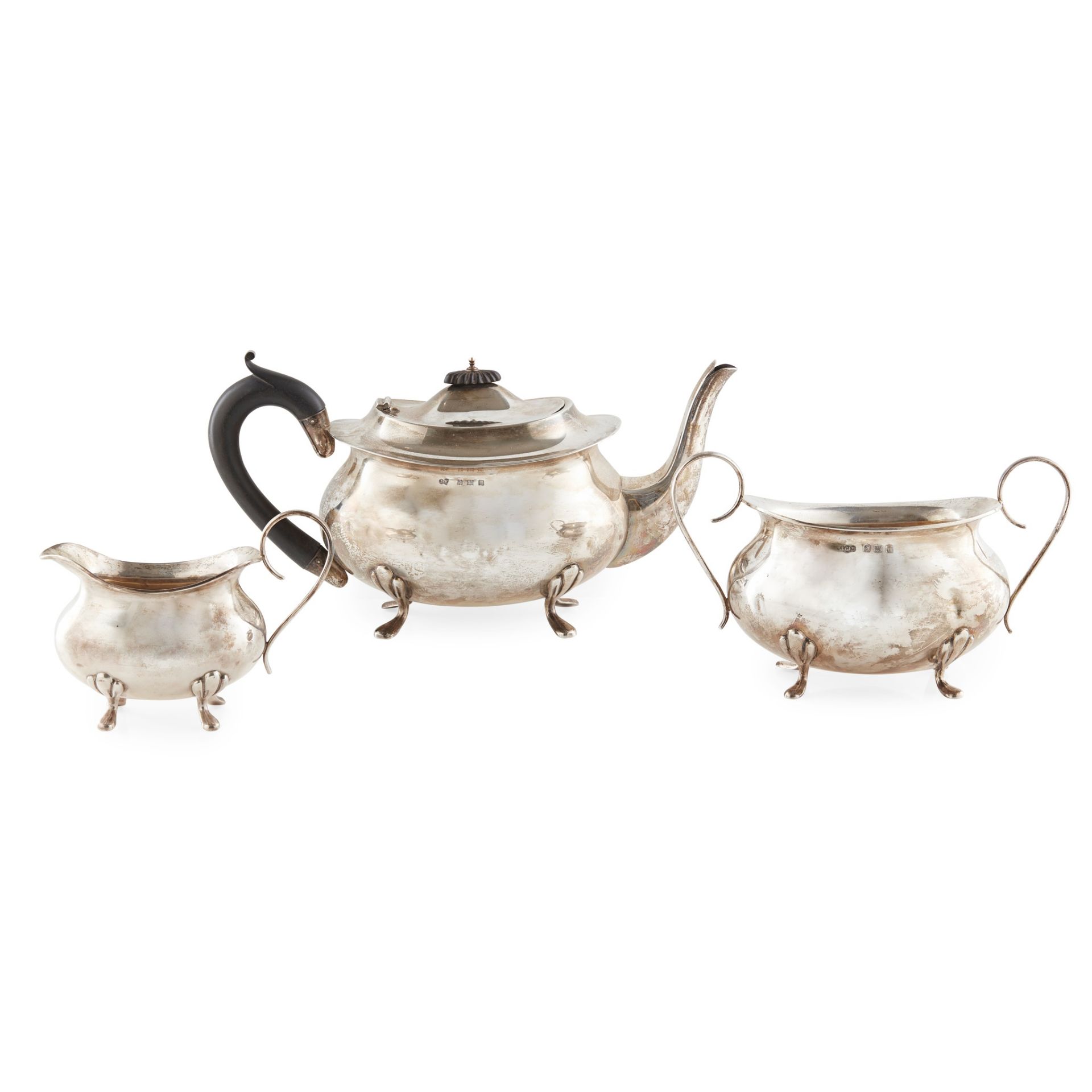 A George V three piece tea service