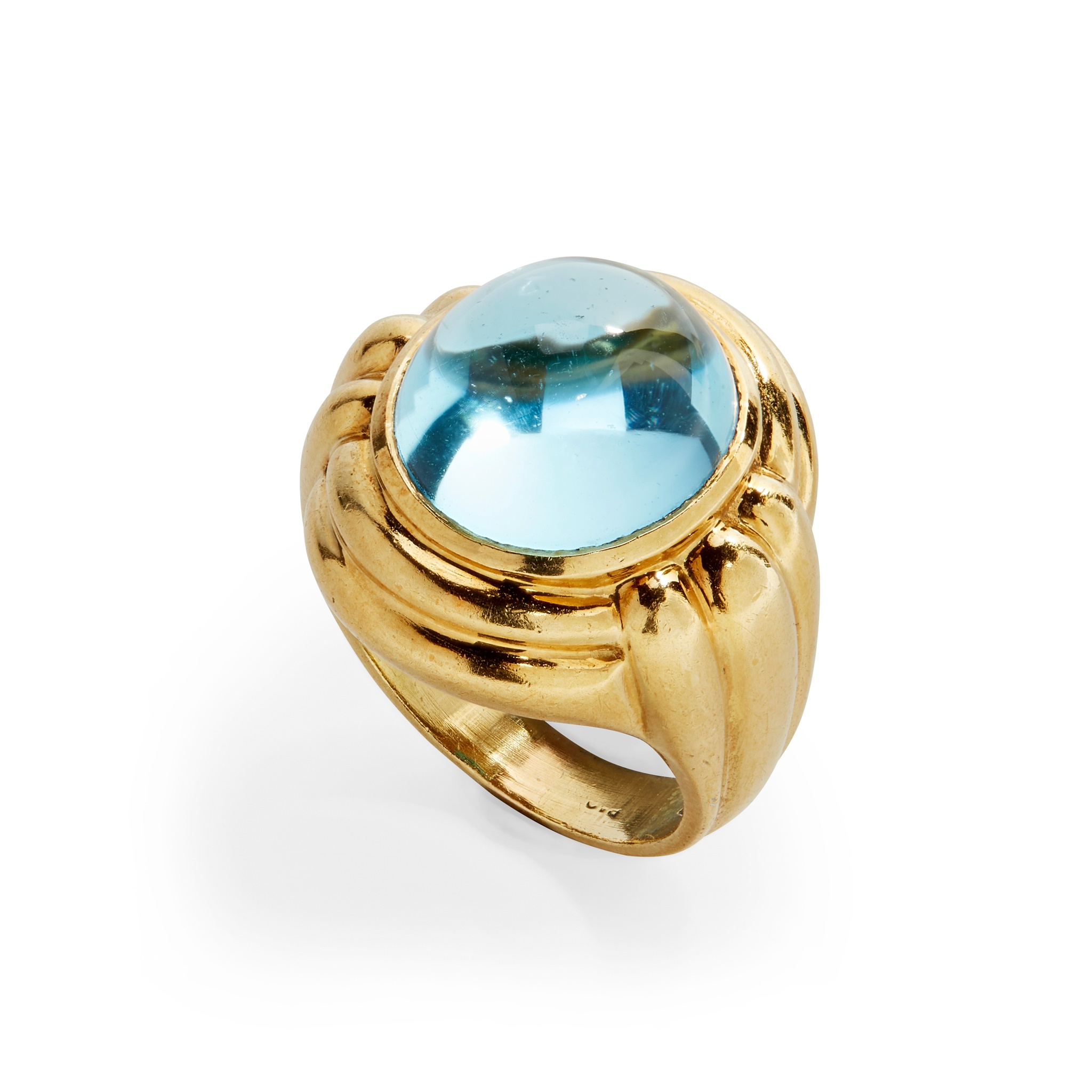 A blue topaz set cocktail ring