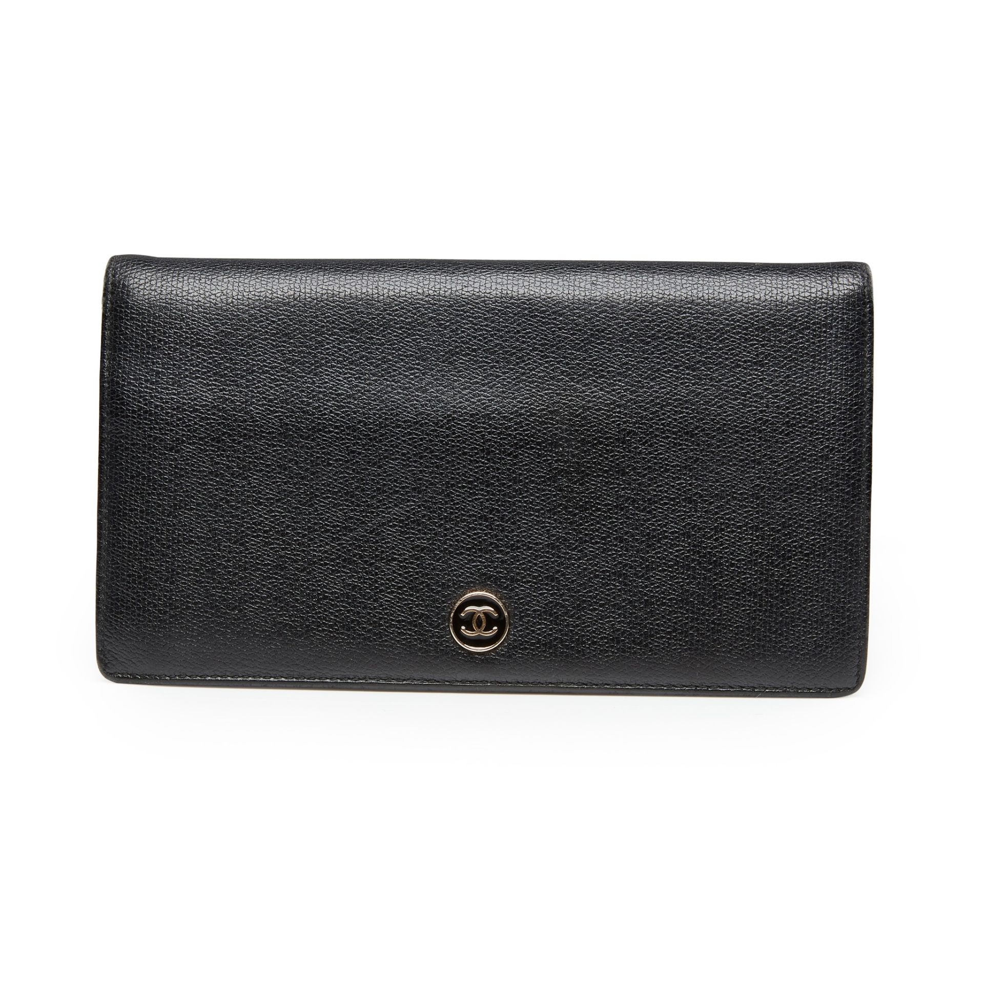 A Coco button long flap wallet, Chanel