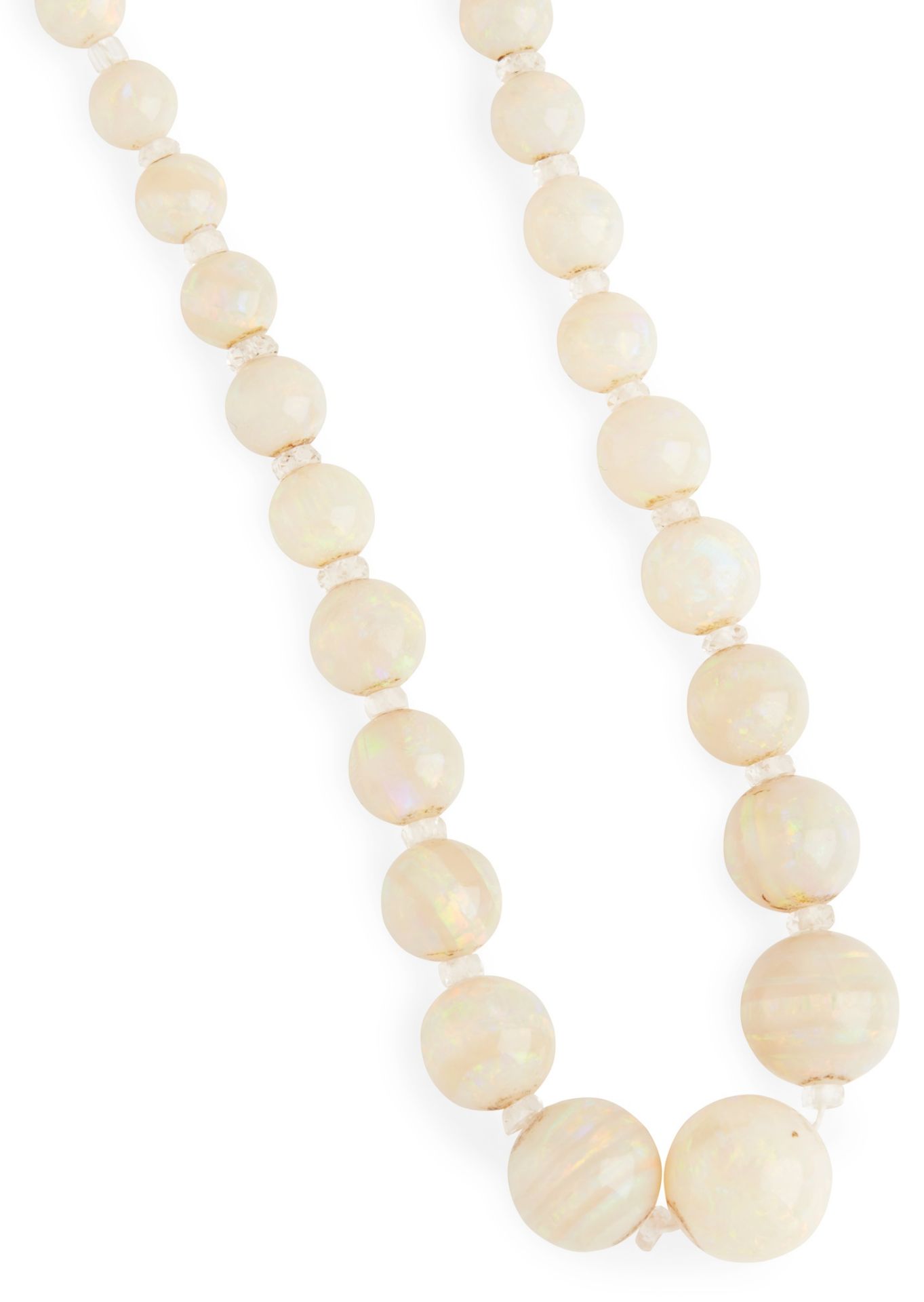 An opal and rock-crystal bead necklace - Image 2 of 2