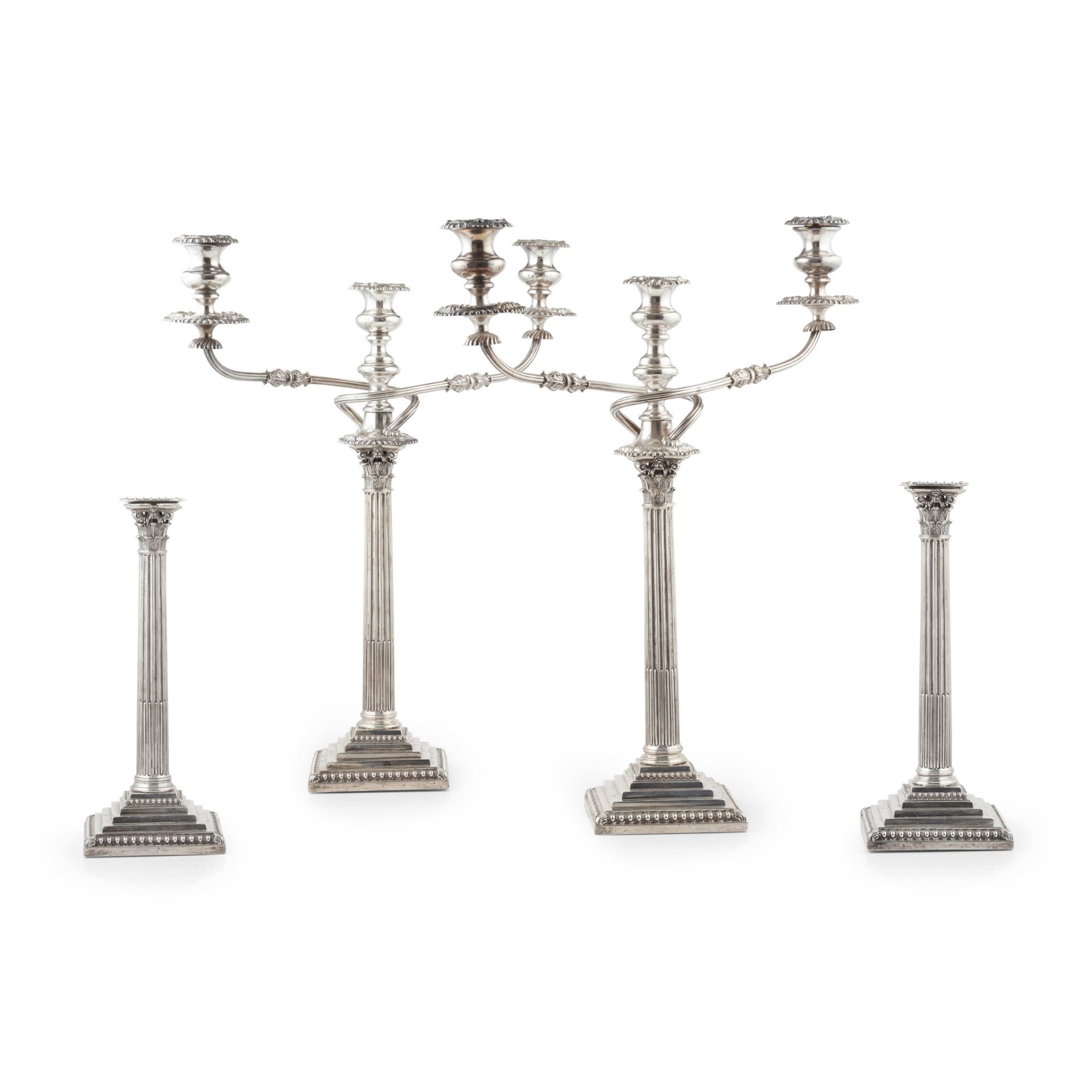 A set of four George III table candlesticks - Image 3 of 3