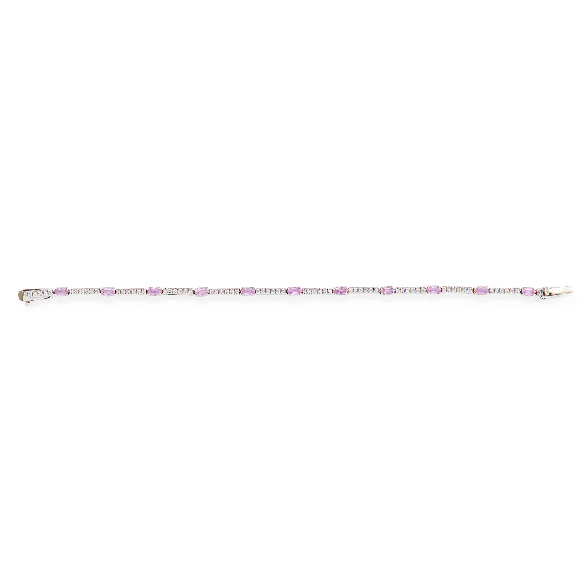 A pink sapphire and diamond set bracelet - Image 2 of 2