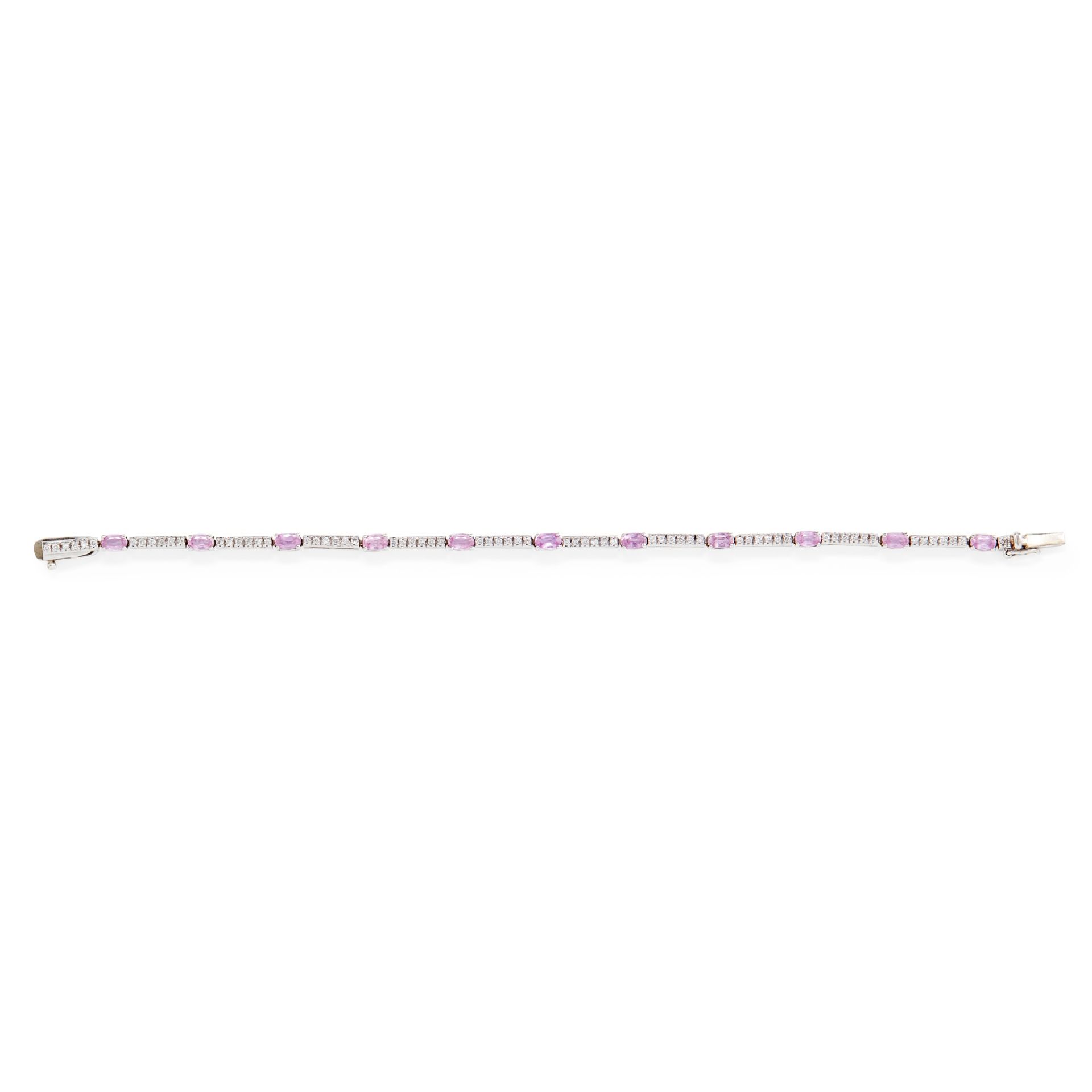 A pink sapphire and diamond set bracelet - Bild 2 aus 2