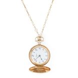 Elgin: a lady's 14ct gold fob watch