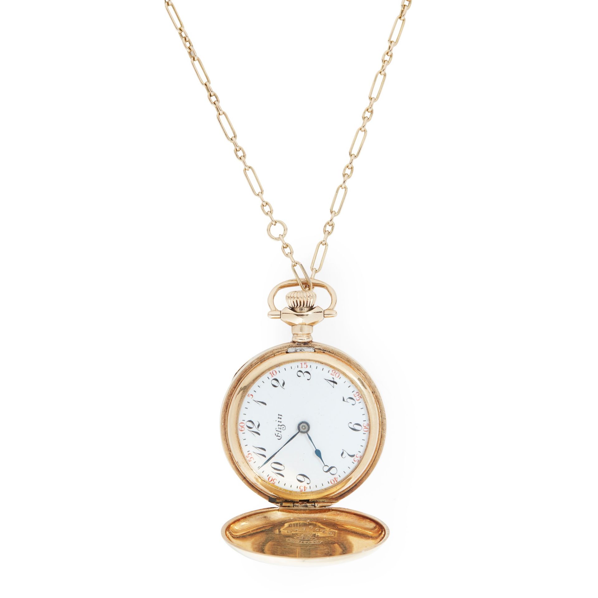 Elgin: a lady's 14ct gold fob watch