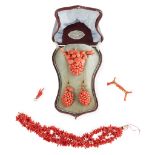 A collection of Victorian coral set jewellery