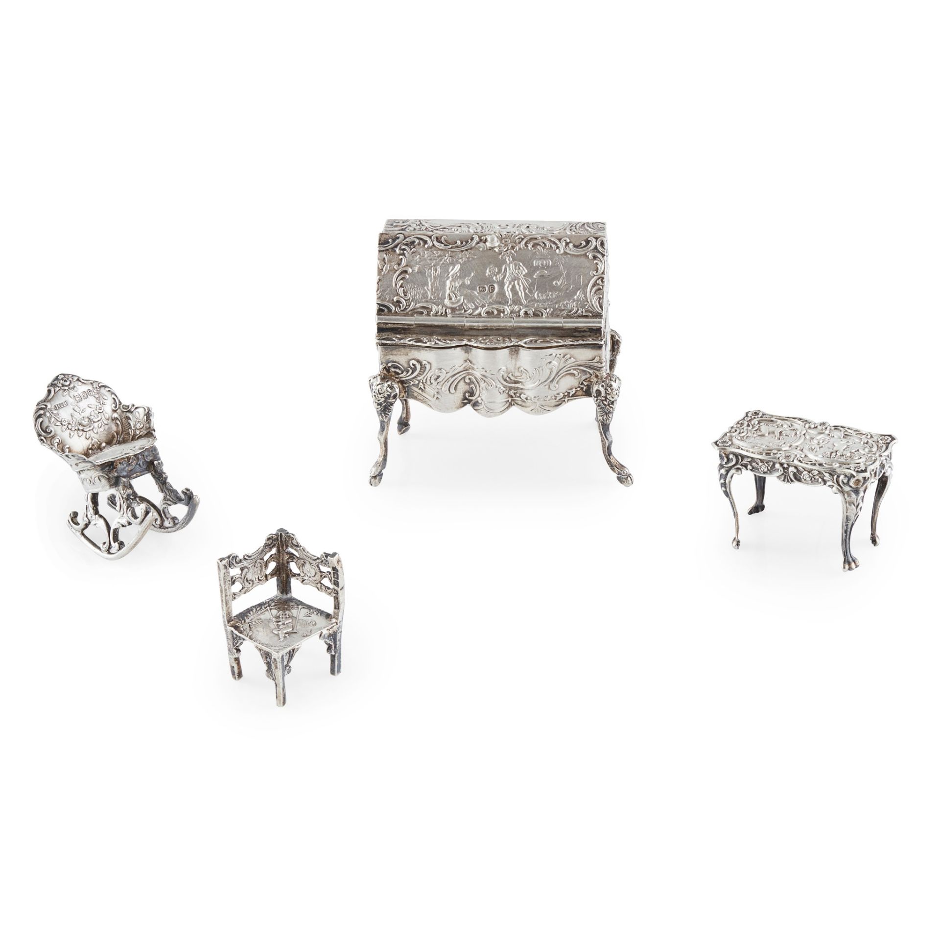 A collection of Dutch miniature furniture