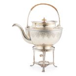 Y A George III spirit tea kettle on stand