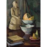 § DENIS PEPLOE R.S.A (SCOTTISH 1914-1993) STILL LIFE WITH BUDDHA