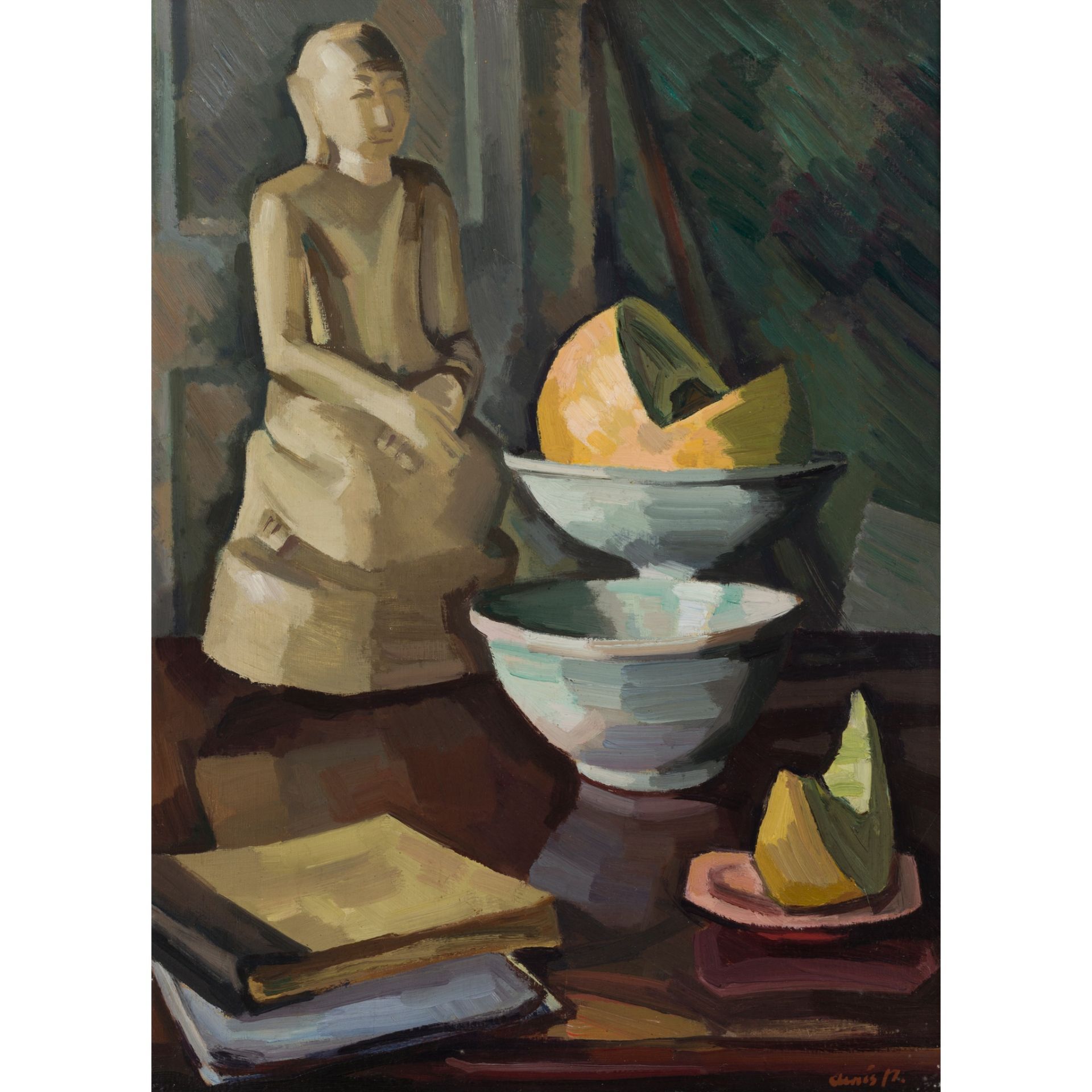 § DENIS PEPLOE R.S.A (SCOTTISH 1914-1993) STILL LIFE WITH BUDDHA