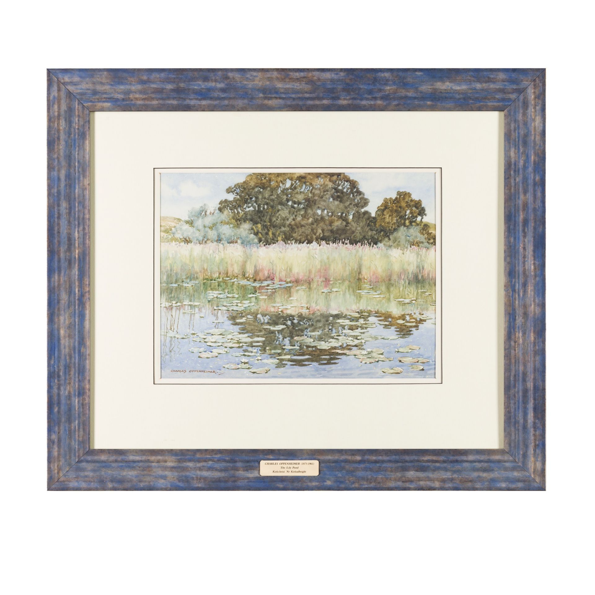 § CHARLES OPPENHEIMER R.S.A., R.S.W (SCOTTISH 1876-1961) THE LILY POND - Image 2 of 3