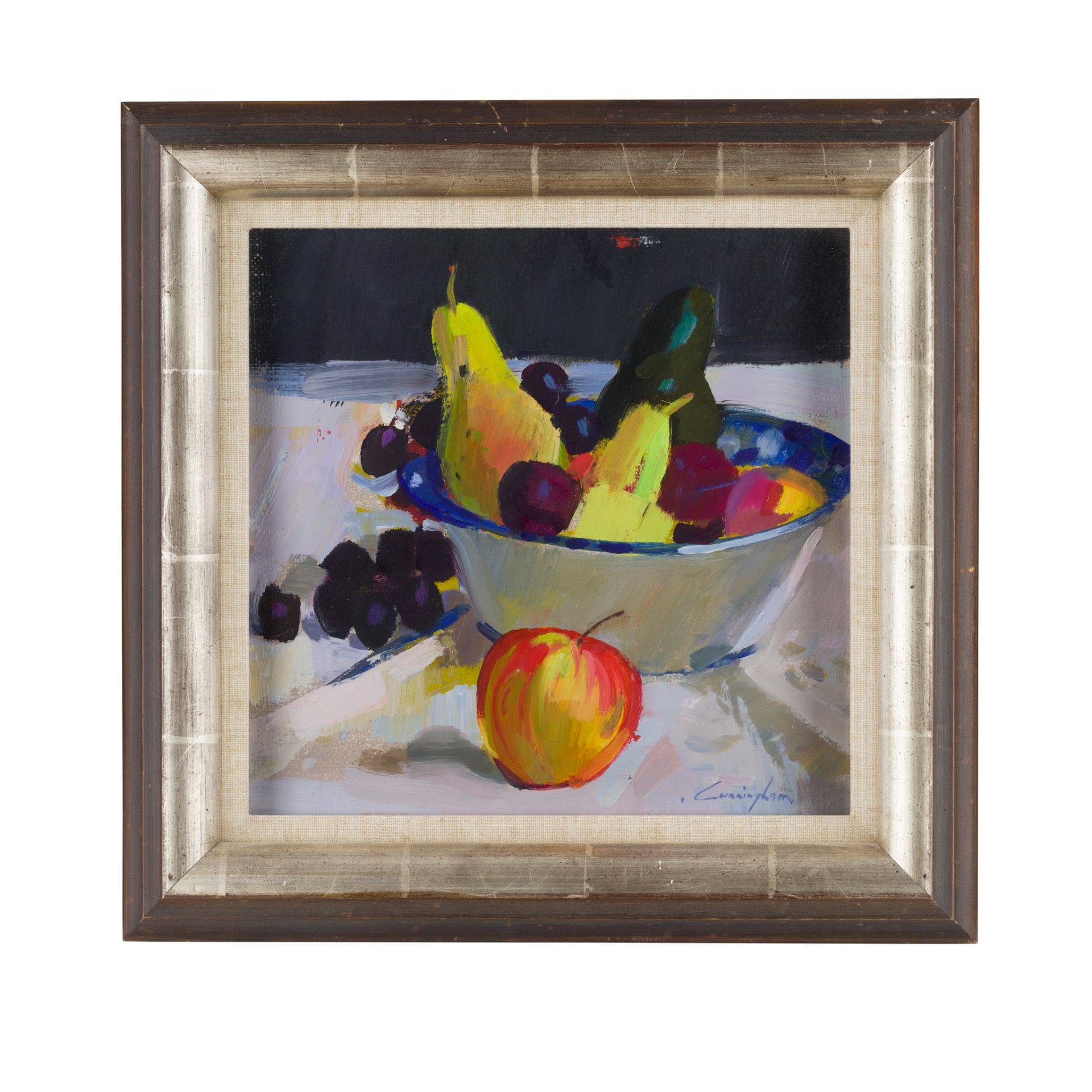 § JOHN CUNNINGHAM (SCOTTISH 1927-2000) BOWL OF FRUIT - Image 2 of 3