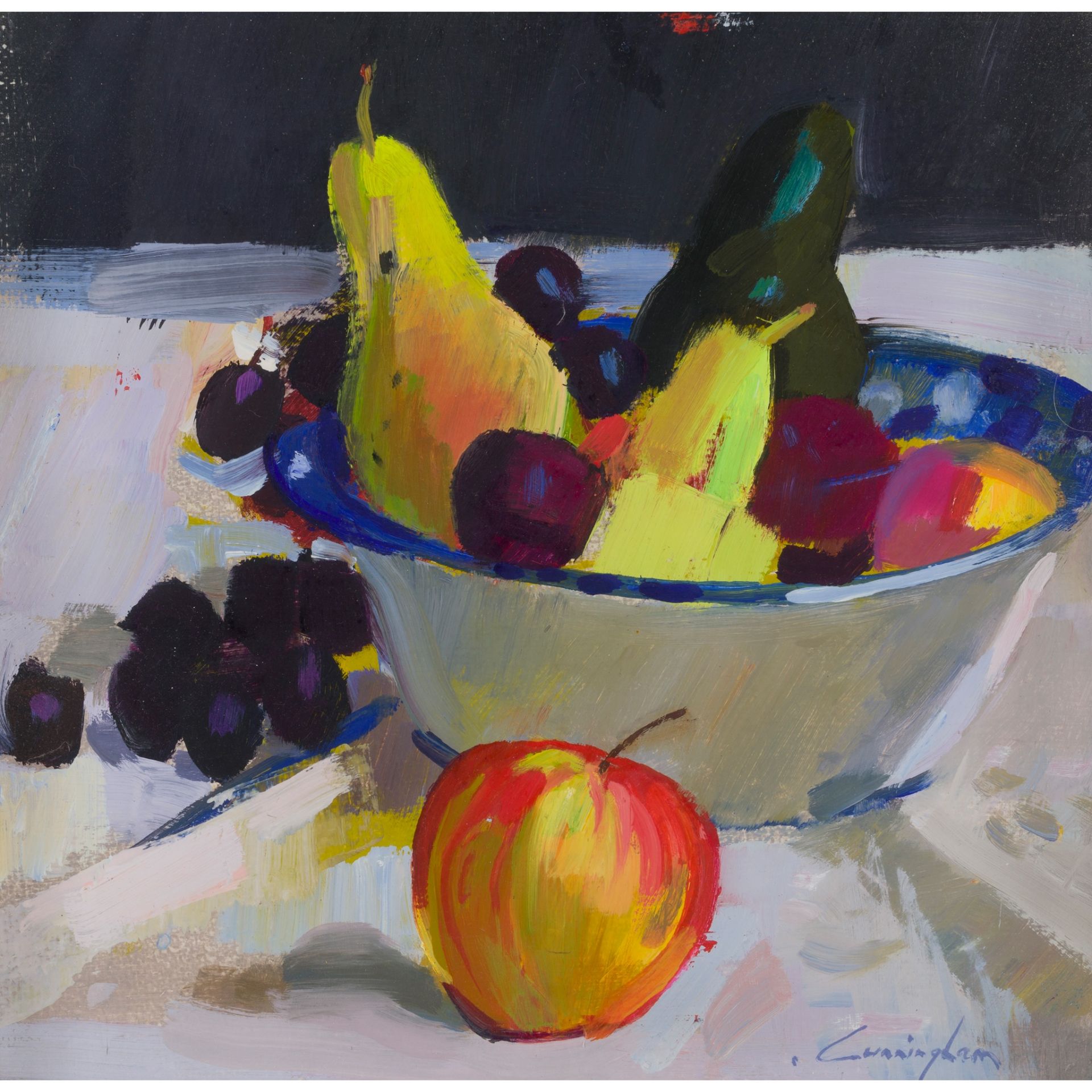 § JOHN CUNNINGHAM (SCOTTISH 1927-2000) BOWL OF FRUIT