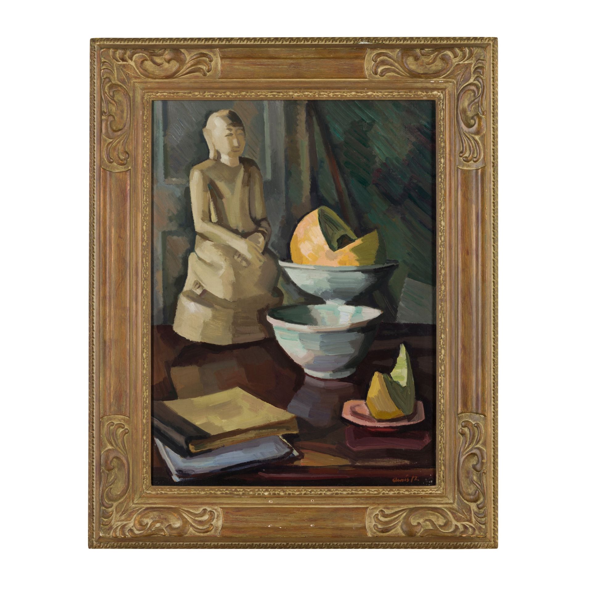 § DENIS PEPLOE R.S.A (SCOTTISH 1914-1993) STILL LIFE WITH BUDDHA - Image 2 of 3