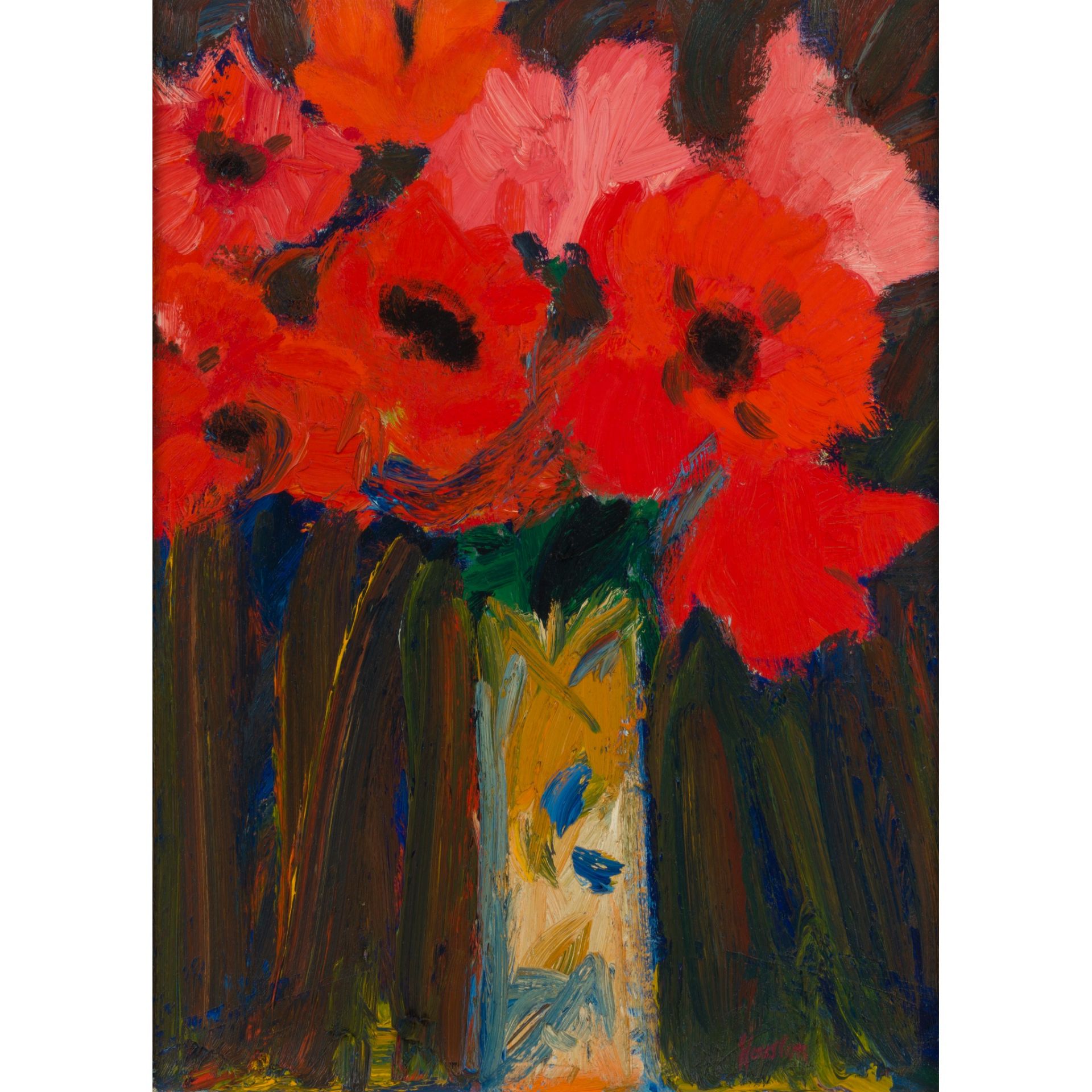 § JOHN HOUSTON R.S.A., R.S.W., S.S.A. (SCOTTISH 1930-2008) ORIENTAL POPPIES 1