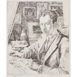 § IAN FLEMING R.S.A., R.S.W., R.G.I., L.L.D (SCOTTISH 1906-1990) SELF PORTRAIT, 1937