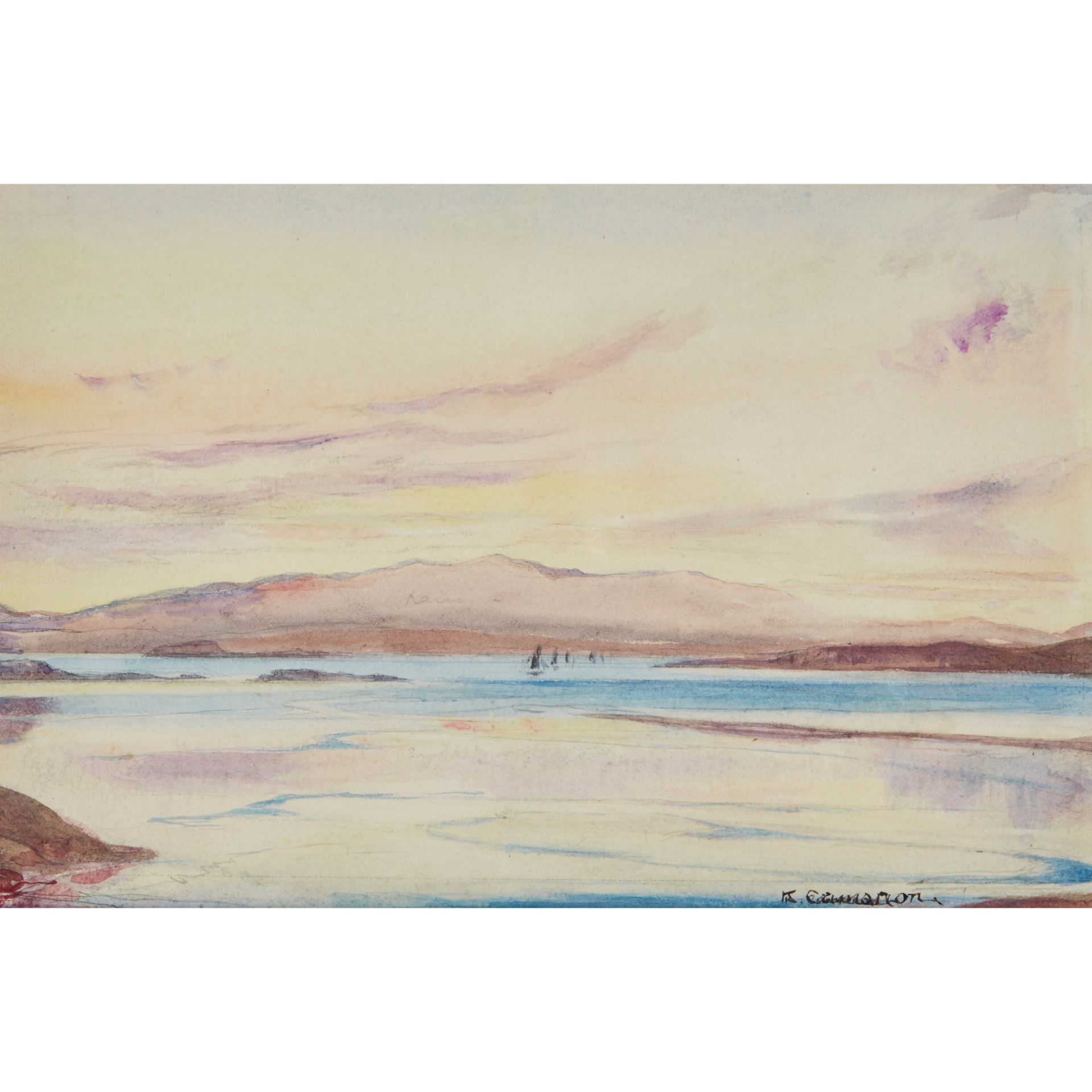 § KATHARINE CAMERON R.S.W., R.E. (SCOTTISH 1874-1965) SUNSET, MORVEN