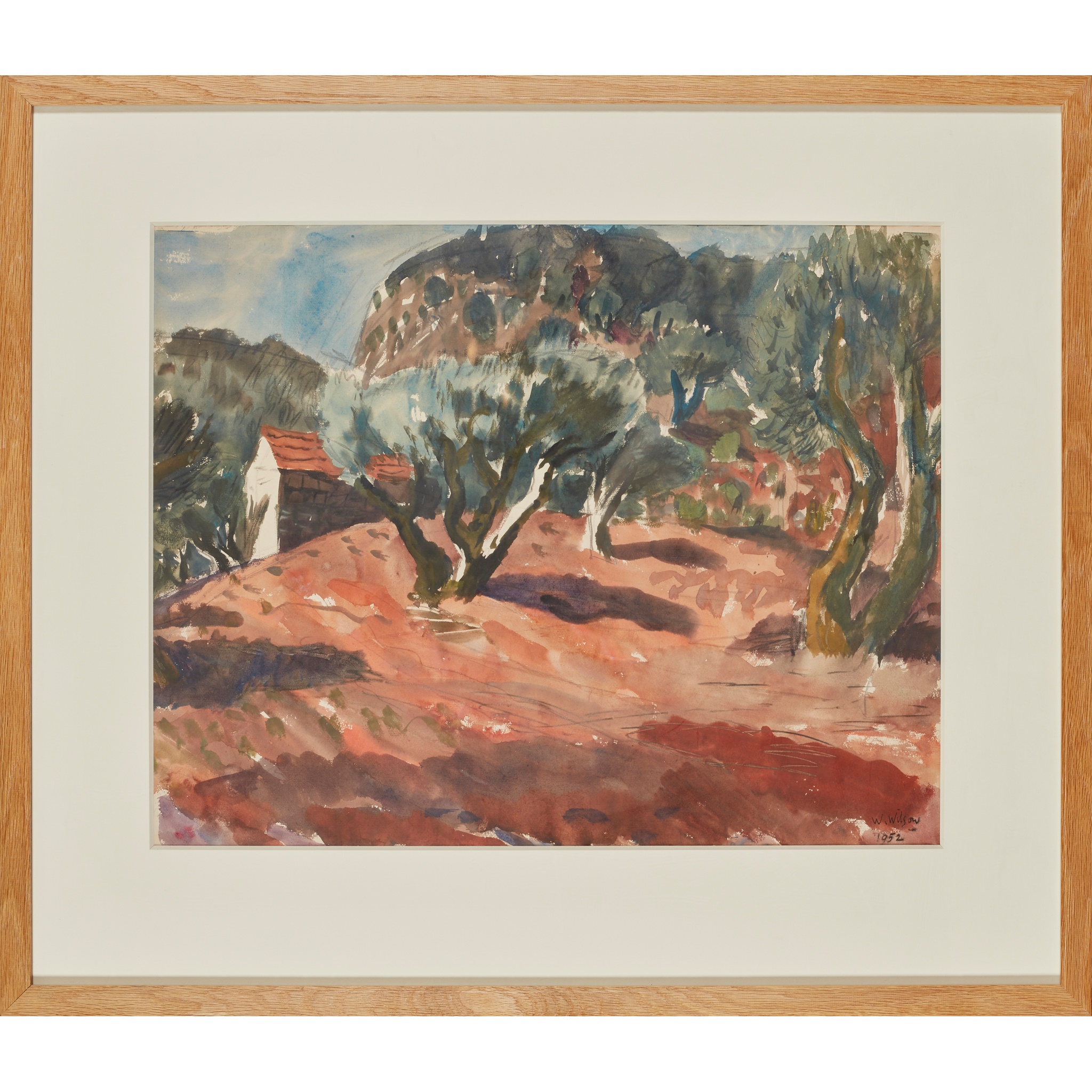 § WILLIAM WILSON O.B.E., R.S.A., R.S.W. (SCOTTISH 1905-1972) OLIVE TREES IN PROVENCE - Image 2 of 3