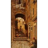 19TH CENTURY ITALIAN SCHOOL CITY STREET, RAGUSA, SICILY