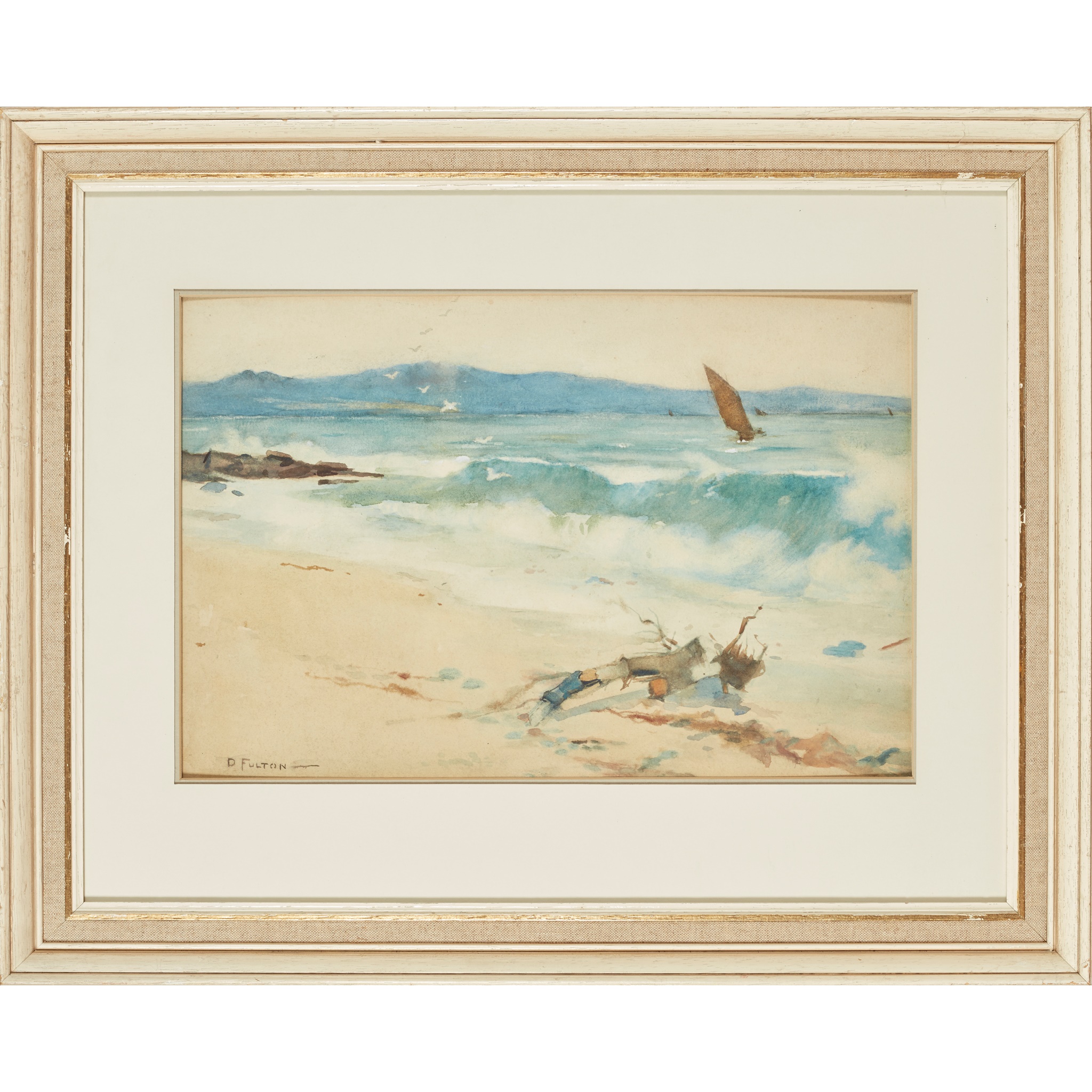 DAVID FULTON R.S.W. (SCOTTISH 1848-1930) BEACH SCENE - Image 2 of 3