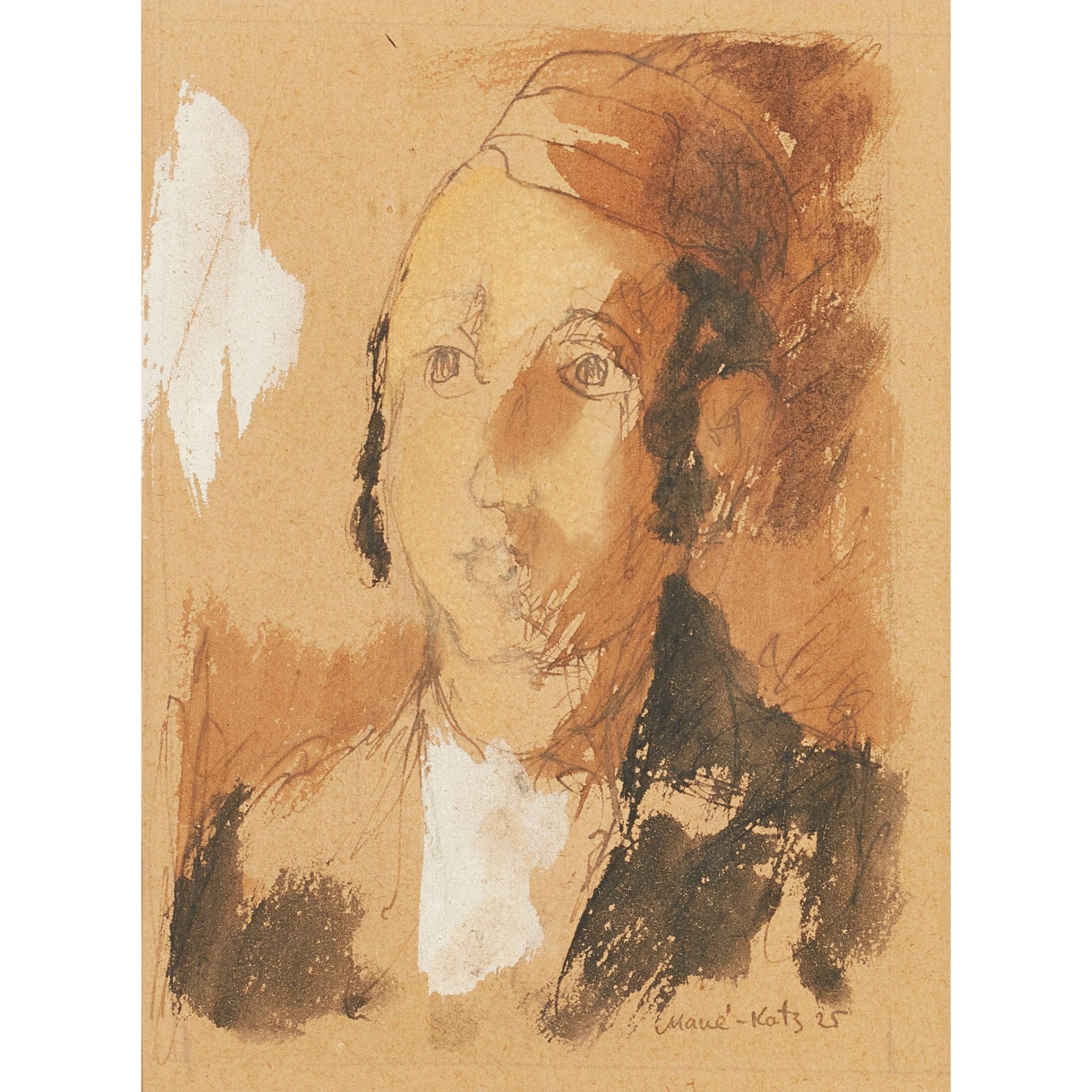 EMMANUEL MANE KATZ (UKRAINIAN 1894-1962) PORTRAIT OF A YOUNG HASIDIC JEW