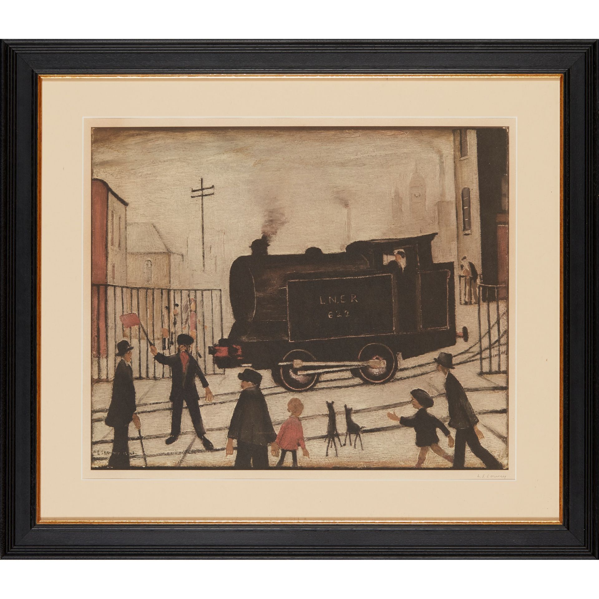 § LAURENCE STEPHEN LOWRY R.A. (BRITISH 1887-1976) LEVEL CROSSING - Image 2 of 3