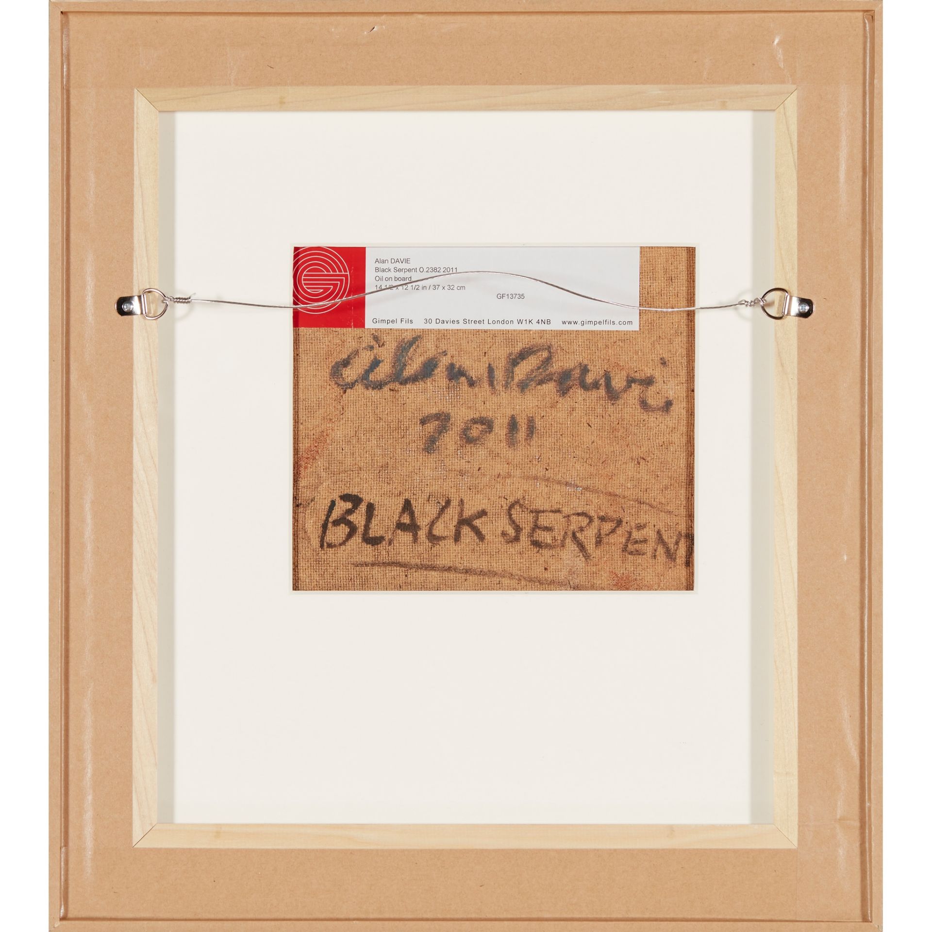 § ALAN DAVIE C.B.E., R.A., H.R.S.A. (BRITISH 1920-2014) BLACK SERPENT, 2011 - Image 3 of 3