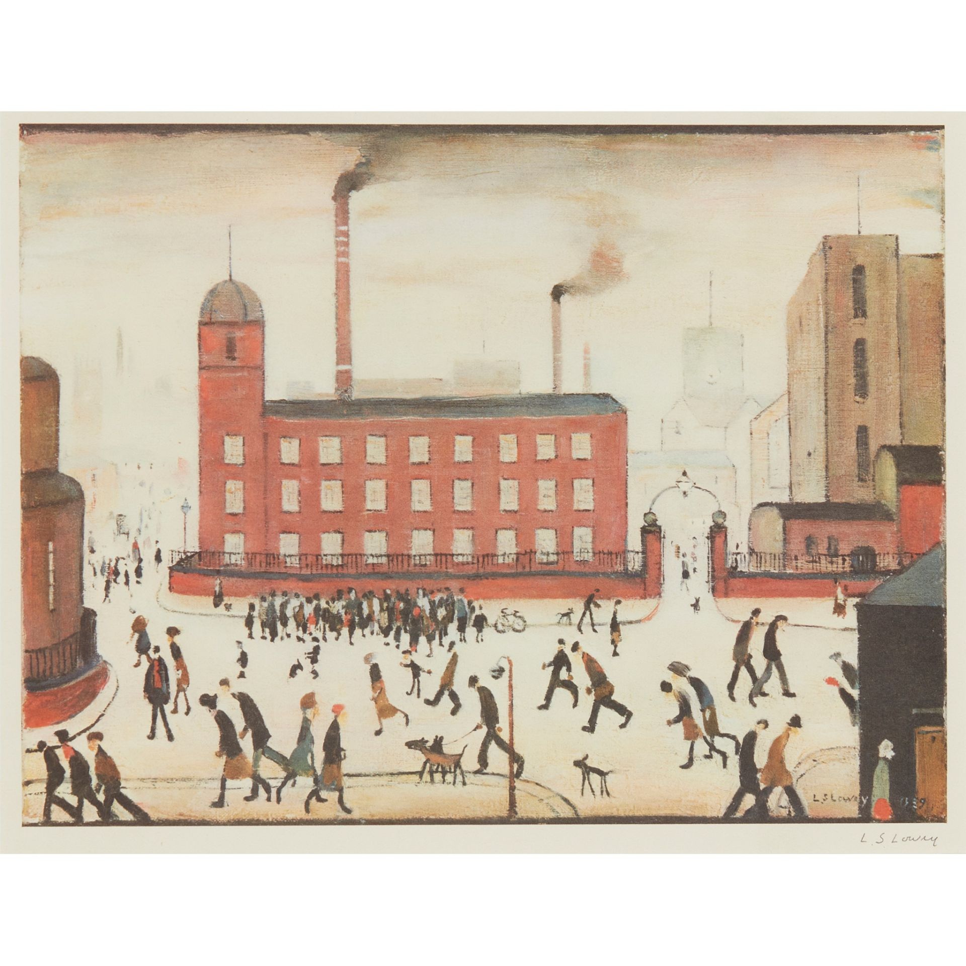 § LAURENCE STEPHEN LOWRY R.A. (BRITISH 1887-1976) MILL SCENE