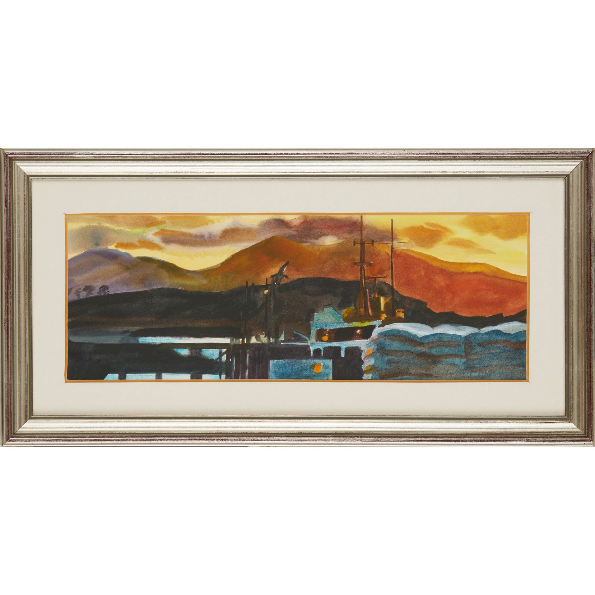 § EDWARD GAGE R.S.W. (SCOTTISH 1925-2000) OBAN SUNSET, 1985 - Bild 2 aus 3