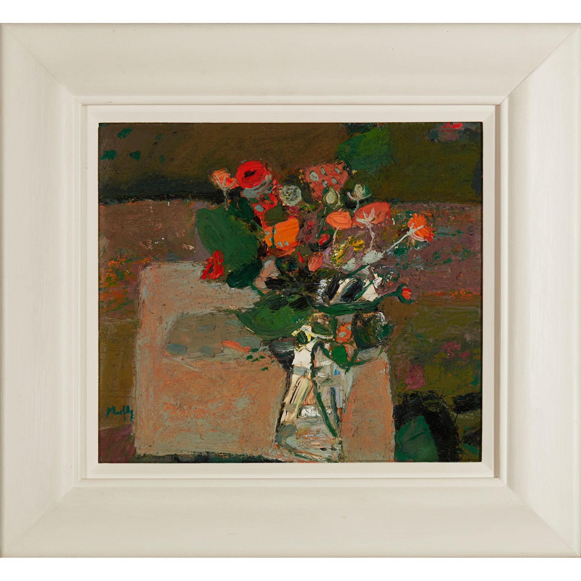 § SANDY MURPHY R.S.W., R.G.I (SCOTTISH 1956-) POPPIES AND GLASS JAR - Image 2 of 3