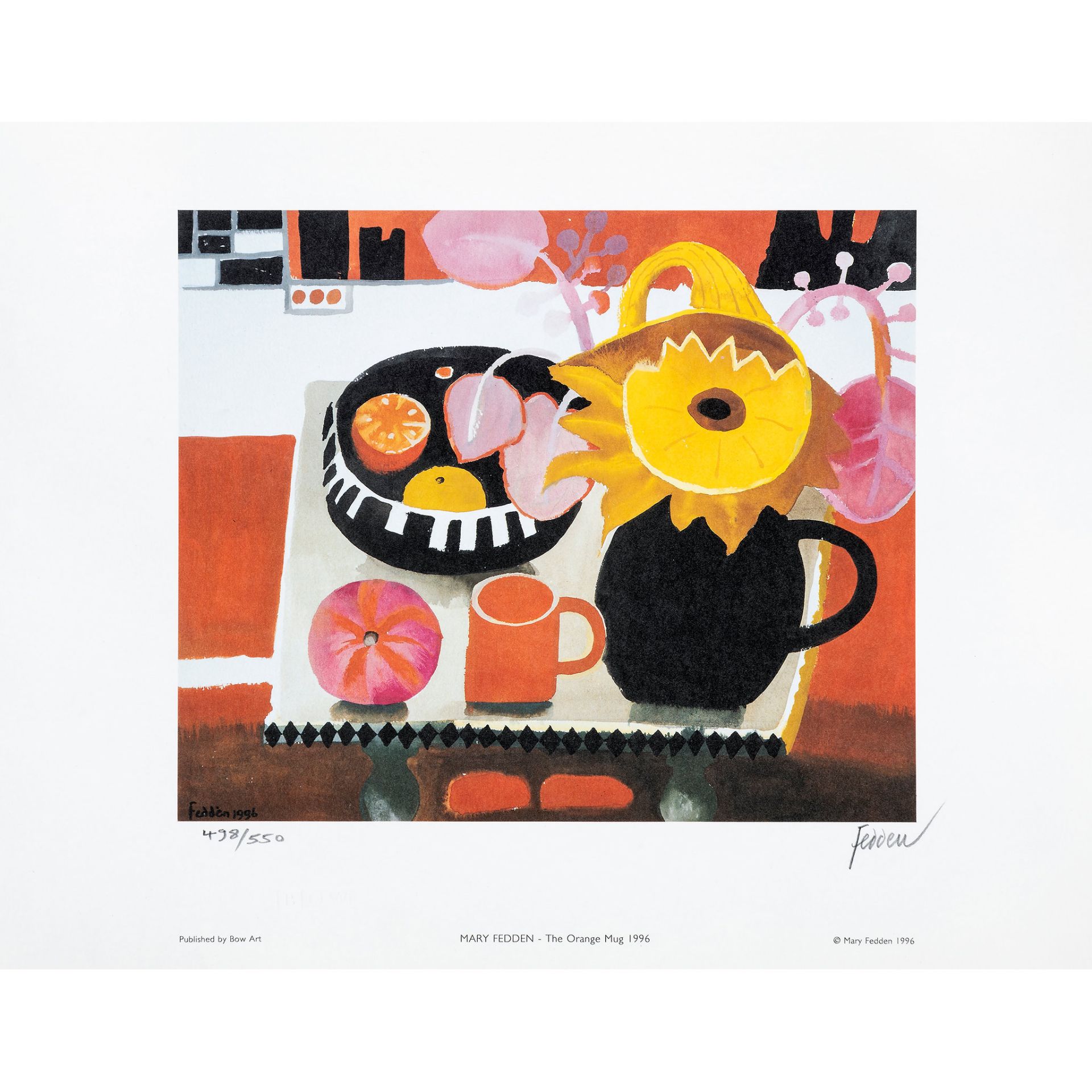 § MARY FEDDEN O.B.E. R.A. R.W.A. (BRITISH 1915-2012) THE ORANGE MUG - 1996