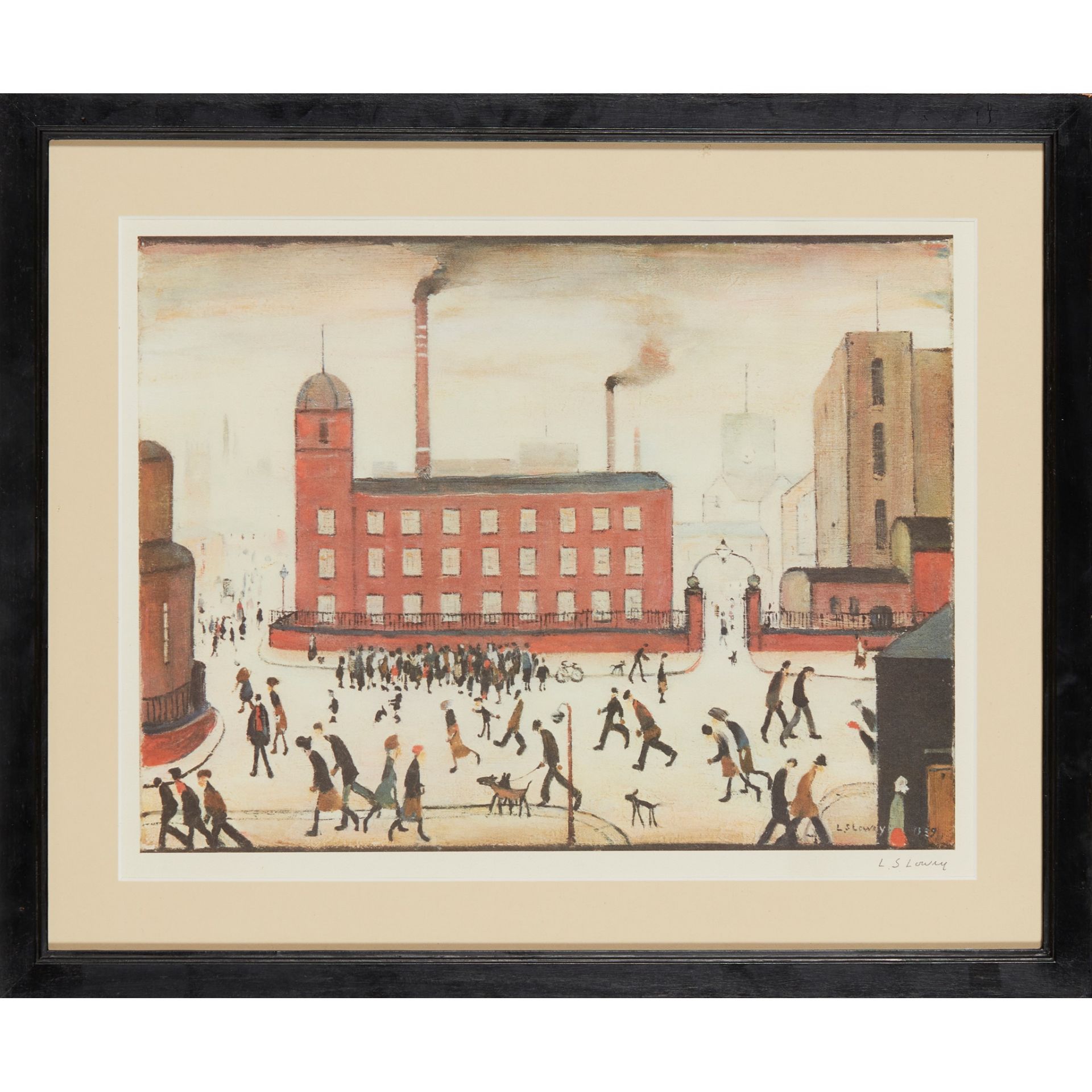 § LAURENCE STEPHEN LOWRY R.A. (BRITISH 1887-1976) MILL SCENE - Image 2 of 3