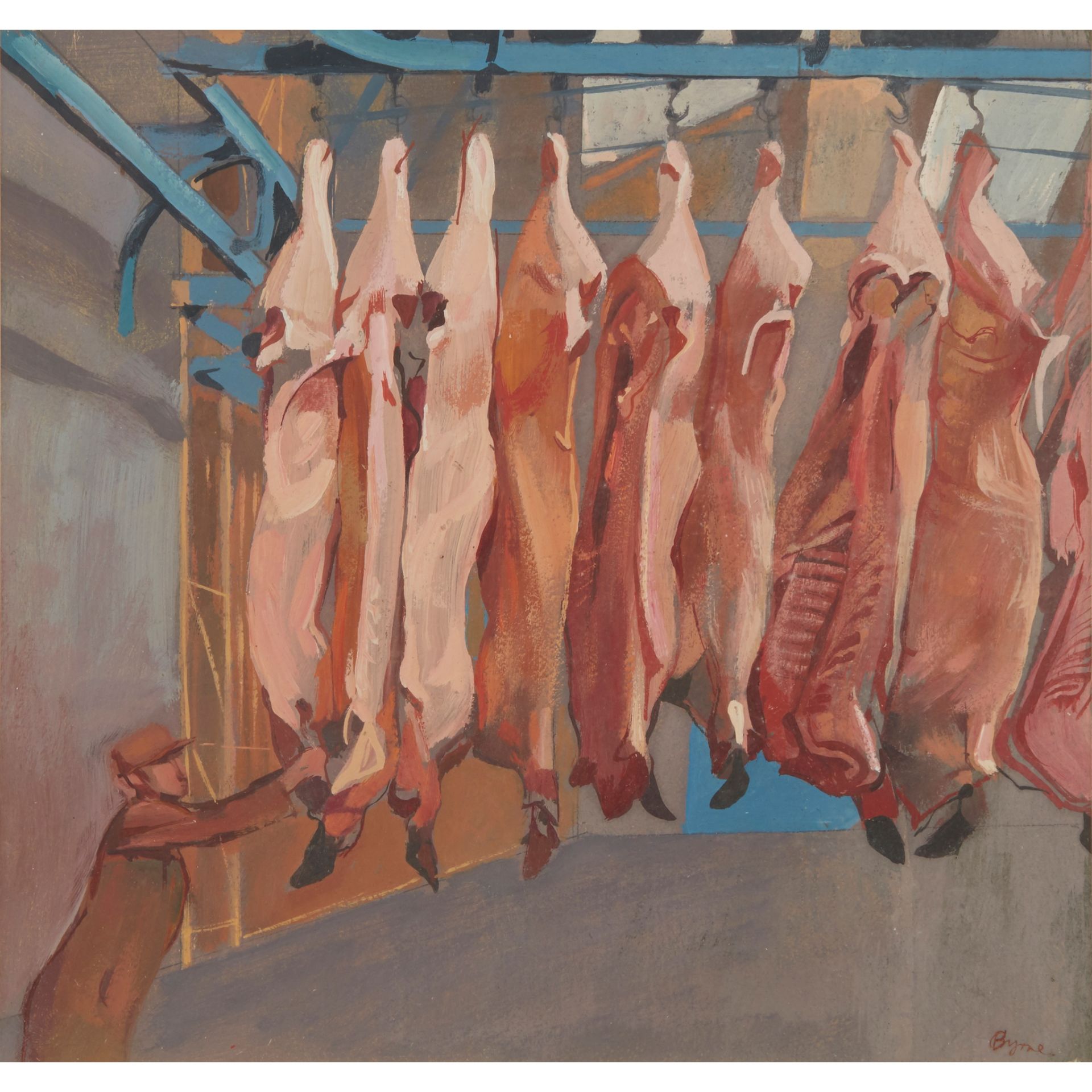 § JOHN BYRNE (SCOTTISH 1940-) MEAT MARKET