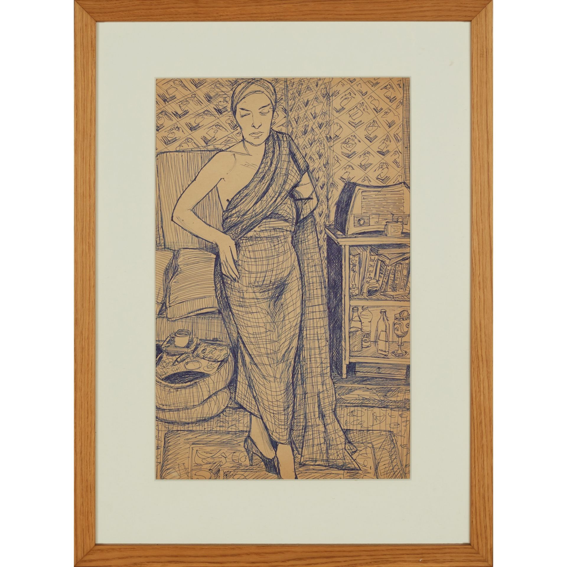 § ALASDAIR GRAY (SCOTTISH 1934-2019) CAROLE GIBBON'S MOTHER, POSED STANDING - Image 2 of 3