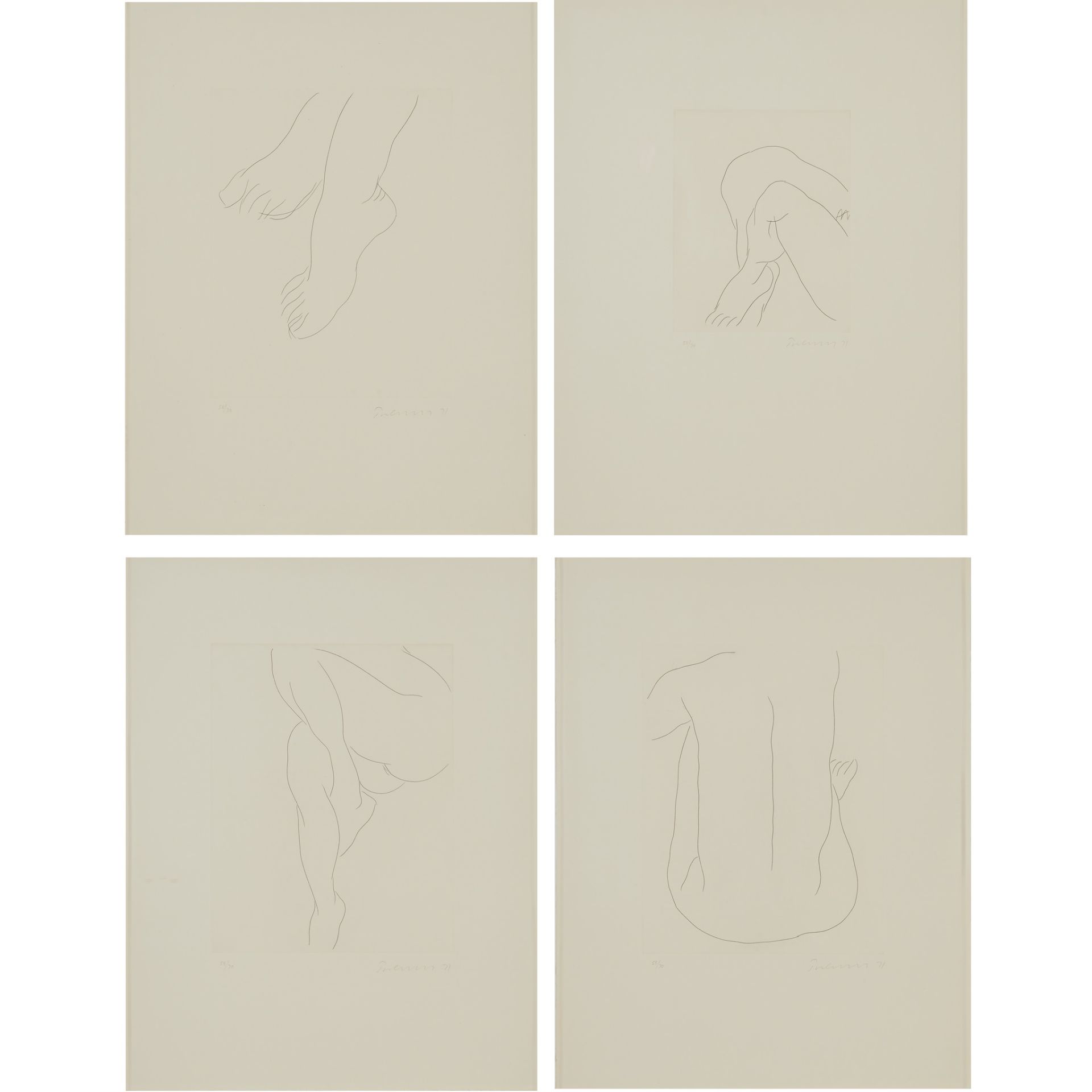 § WILLIAM TURNBULL (SCOTTISH 1922-2012) FRAGMENTS (SET OF FOUR) - 1971