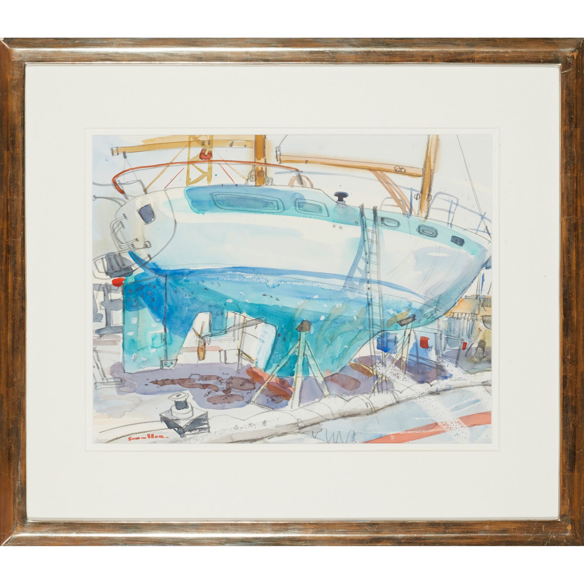 § GLEN SCOULLER R.S.W., R.G.I. (SCOTTISH 1950-) YACHT, PORT VAUBAN - Bild 2 aus 3